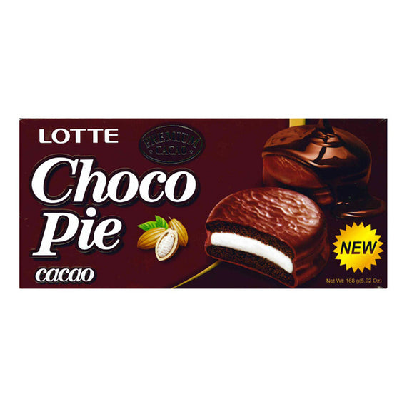 LOTTE Choco Pie Premium Cacao marshmallow Filling (6 Packs) 樂天 棉花糖夹心可可巧克力派