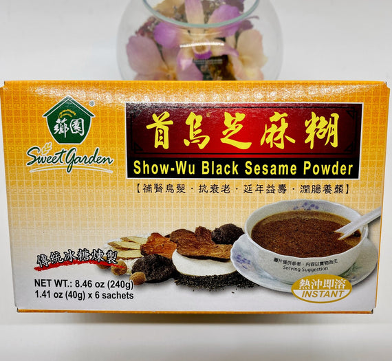 SWEET GARDEN Show-Wu Black Sesame Powder (6 Sachets) 薌園 首烏芝麻糊