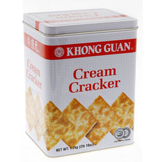 Khong Guan 康元 Cream Crackers 蘇打餅, Singapore-made 1.2kg resealable tin