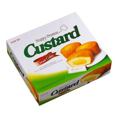 Lotte 樂天 蛋黃派 Custard Cream Cake Korean snack cakes, 12 individually wrapped pieces