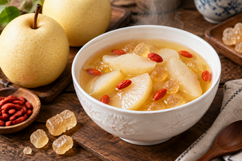 Chinese rock sugar snow pear soup made with Profusion yellow rock sugar