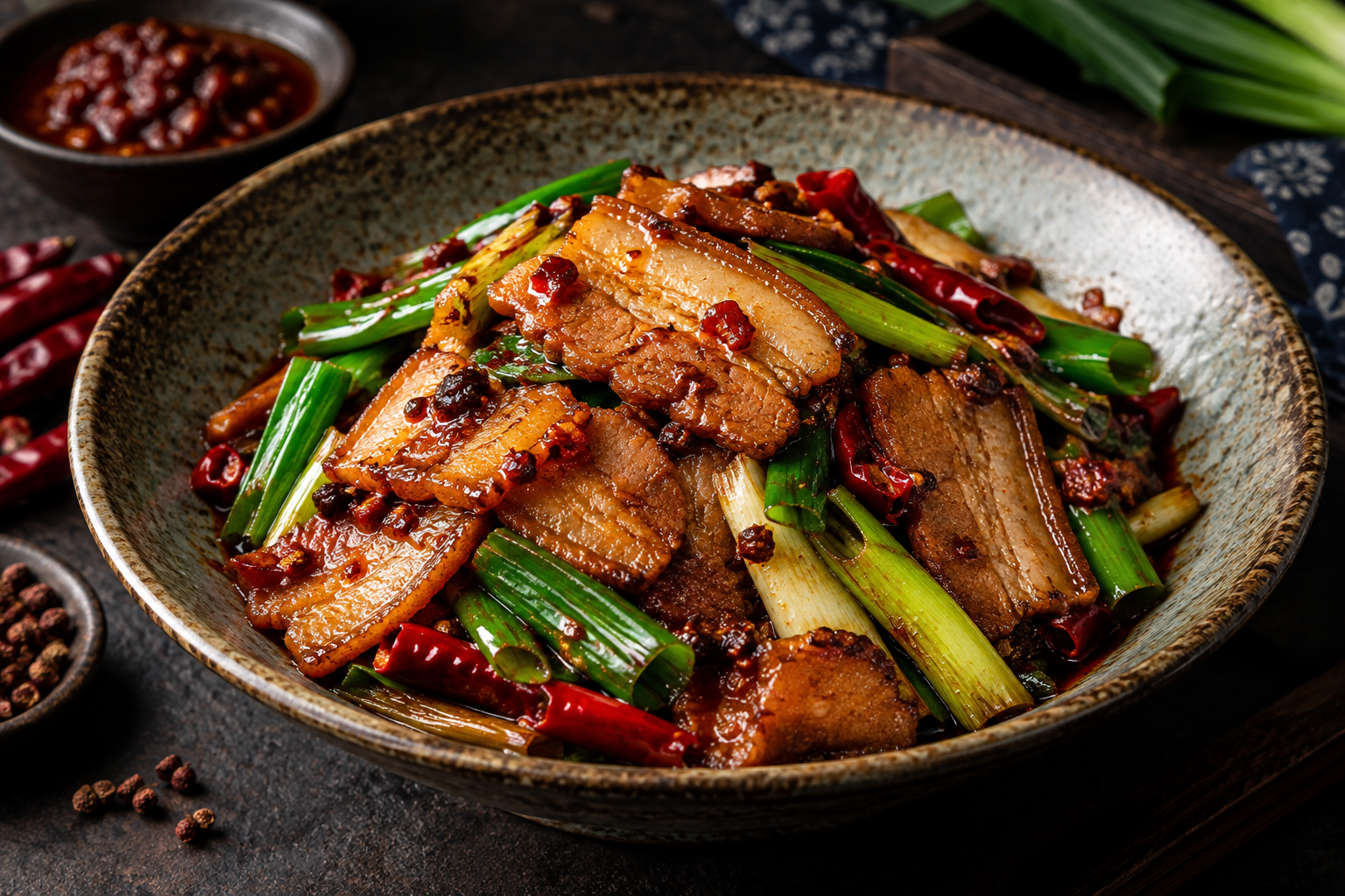 Twice-Cooked Pork with Chuan Wa Zi Shallot Oil Sauce | Sichuan Recipe