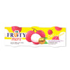 Fruity more lychee jelly package on a white background