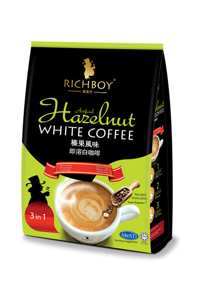 RICHBOY 3-in-1 Instant Hazelnut White Coffee, 600g | 三合一即溶榛子味白咖啡