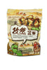 Packaged food product with cartoon characters on a white background