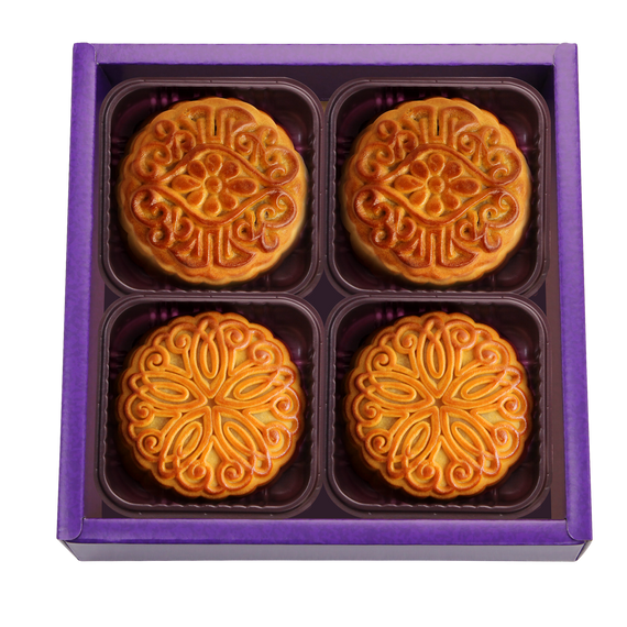 GRAND PALACE MOON MOONCAKES 圓山月 烏豆沙,單黃蓮蓉月餅 （4枚）