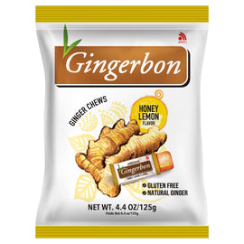 GINGERBON Honey Lemon Ginger Chews 薑汁軟糖 蜂蜜檸檬味 125G