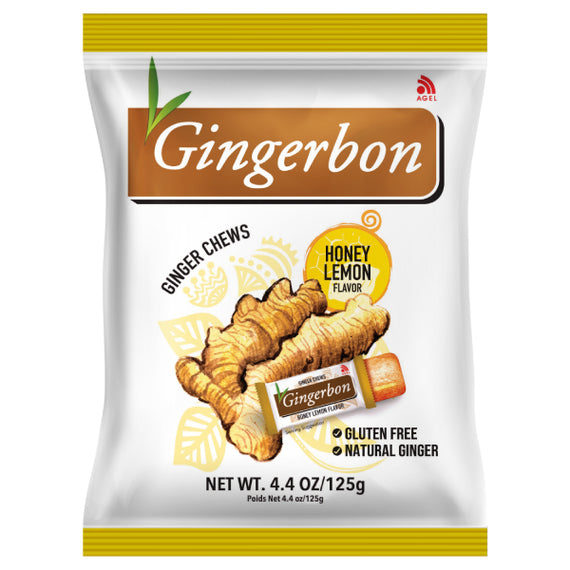 Gingerbon Honey Lemon Ginger Chews 薑汁軟糖 蜂蜜檸檬味125G