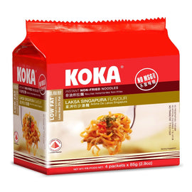 KOKA Laksa Singapura Flavor Non-Fried (4 PACK)  星洲喇沙湯味非油炸拉麵