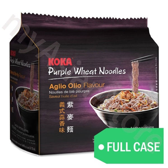 KOKA Purple Wheat Noodles (Aglio Olio Flavor) Case 紫麥麵 意式蒜香味 （箱5*6）