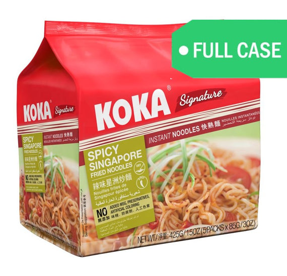 KOKA Spicy Singapore Fried Noodles （Full Case 30 Packs ） 辣味星洲炒麵 （整箱5*6）
