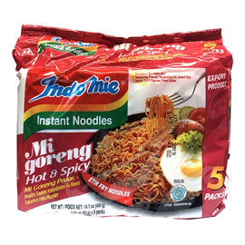 Indomie Mi Goreng Stir-Fried Noodles Hot & Spicy (5 packs) 營多 香辣乾橯麵