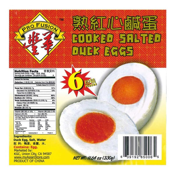 Profusion Cooked Salted Duck Eggs （6 pieces） 豐華熟紅心鹹蛋 6枚